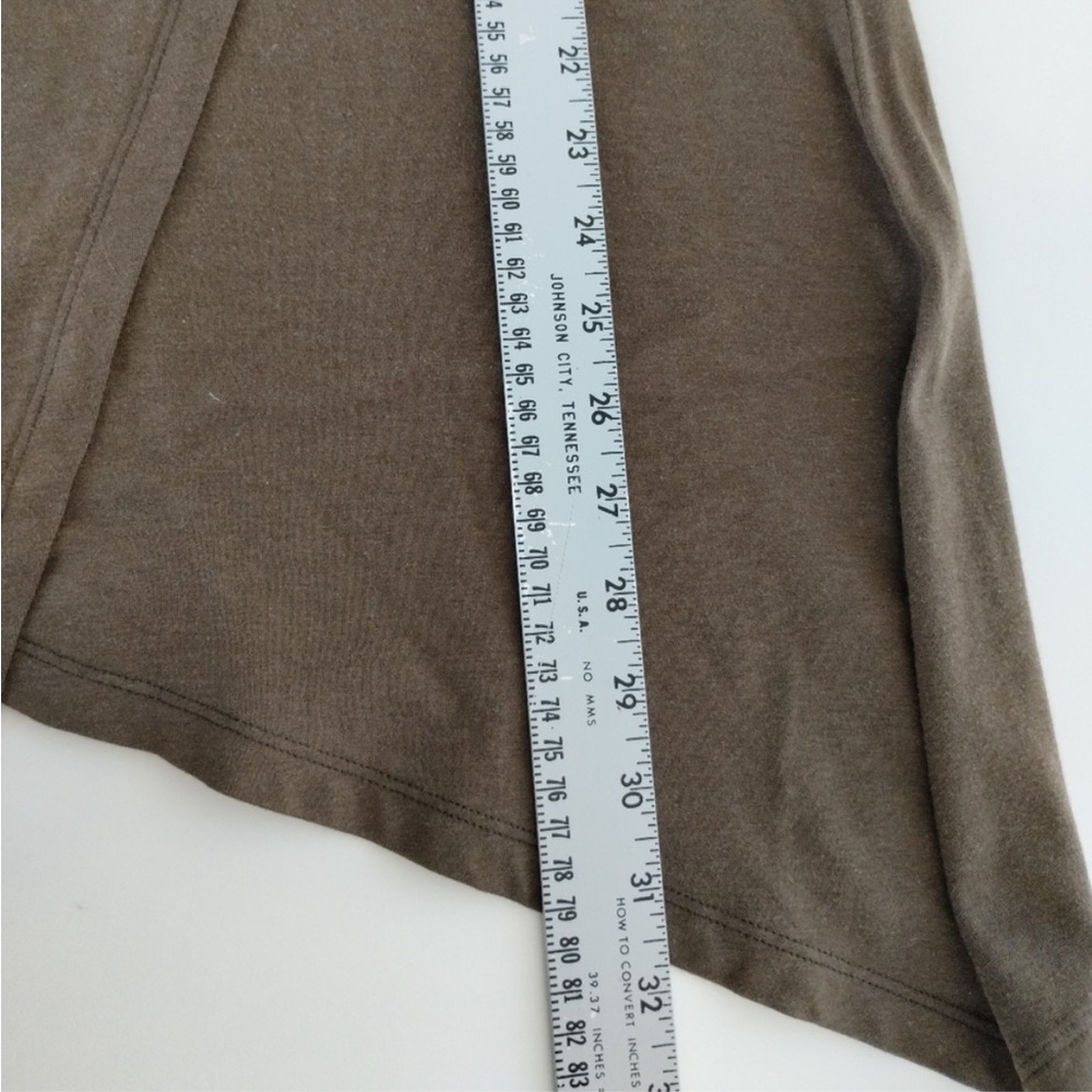Fig Safari Shirt Bamboo Cowl Neck Asymmetrical Hem Top - Picture 6 of 8